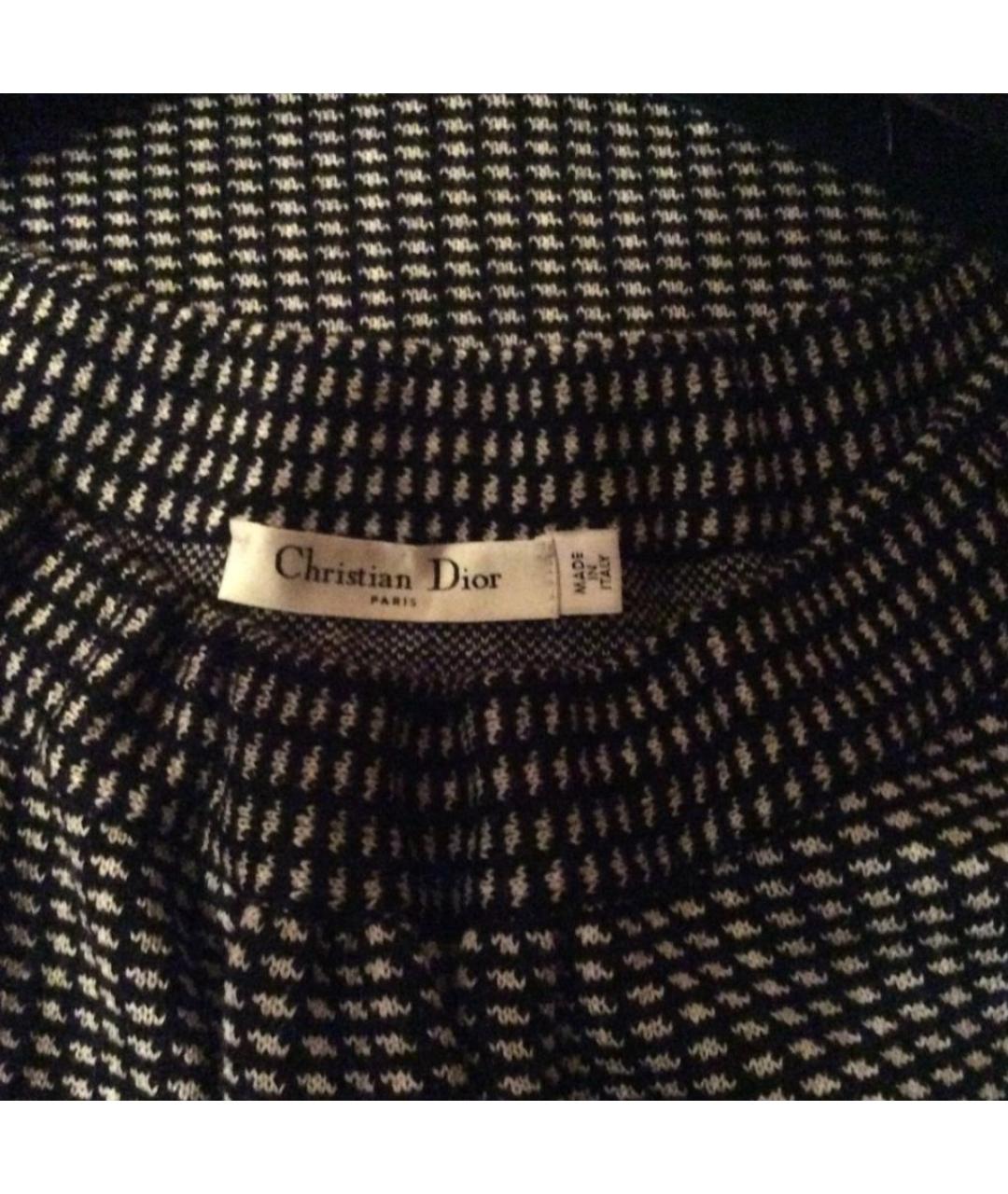 CHRISTIAN DIOR Черное шерстяное повседневное платье, фото 3