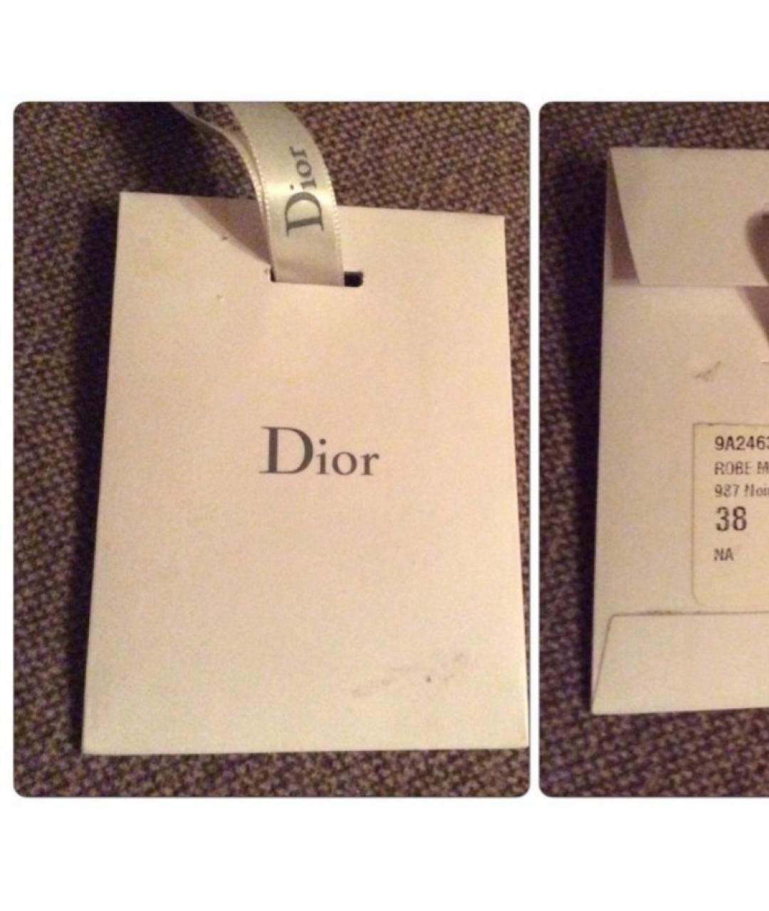CHRISTIAN DIOR Черное шерстяное повседневное платье, фото 6