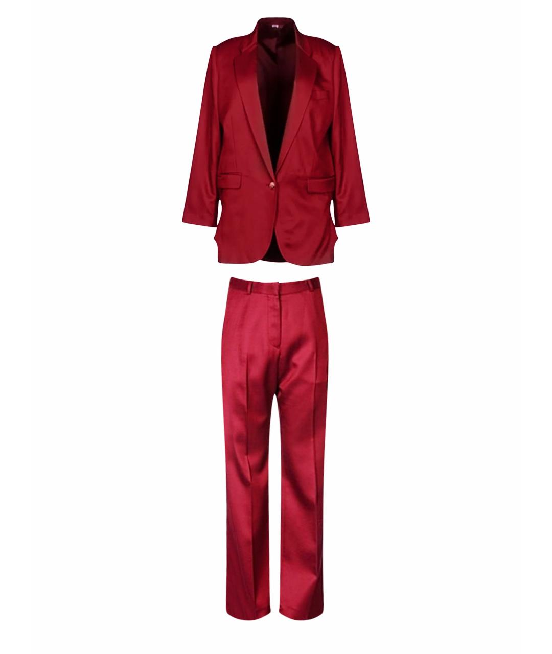ACNE STUDIOS Бордовый шерстяной костюм с брюками, фото 1