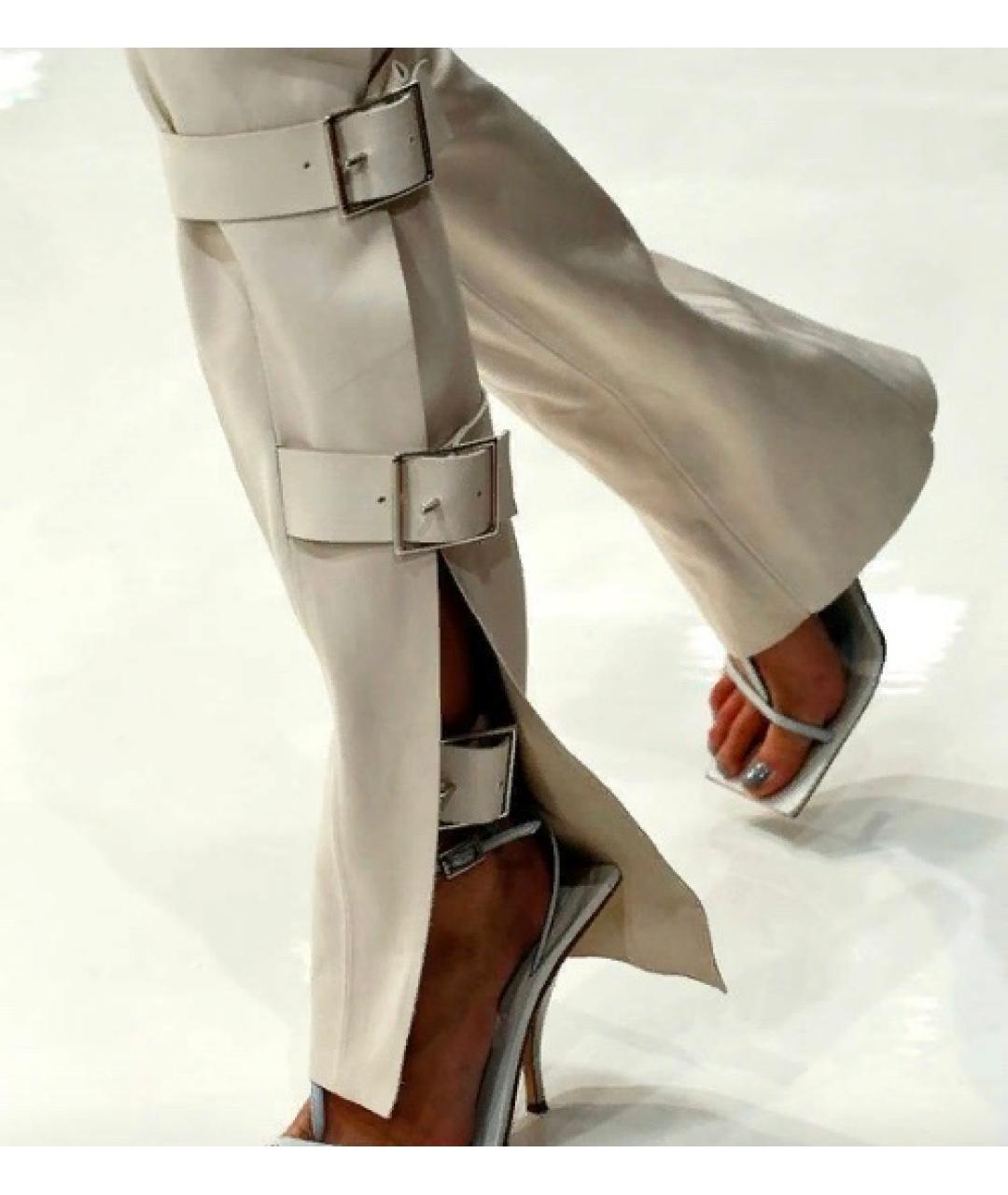 ACNE STUDIOS Бежевые кожаные брюки узкие, фото 7
