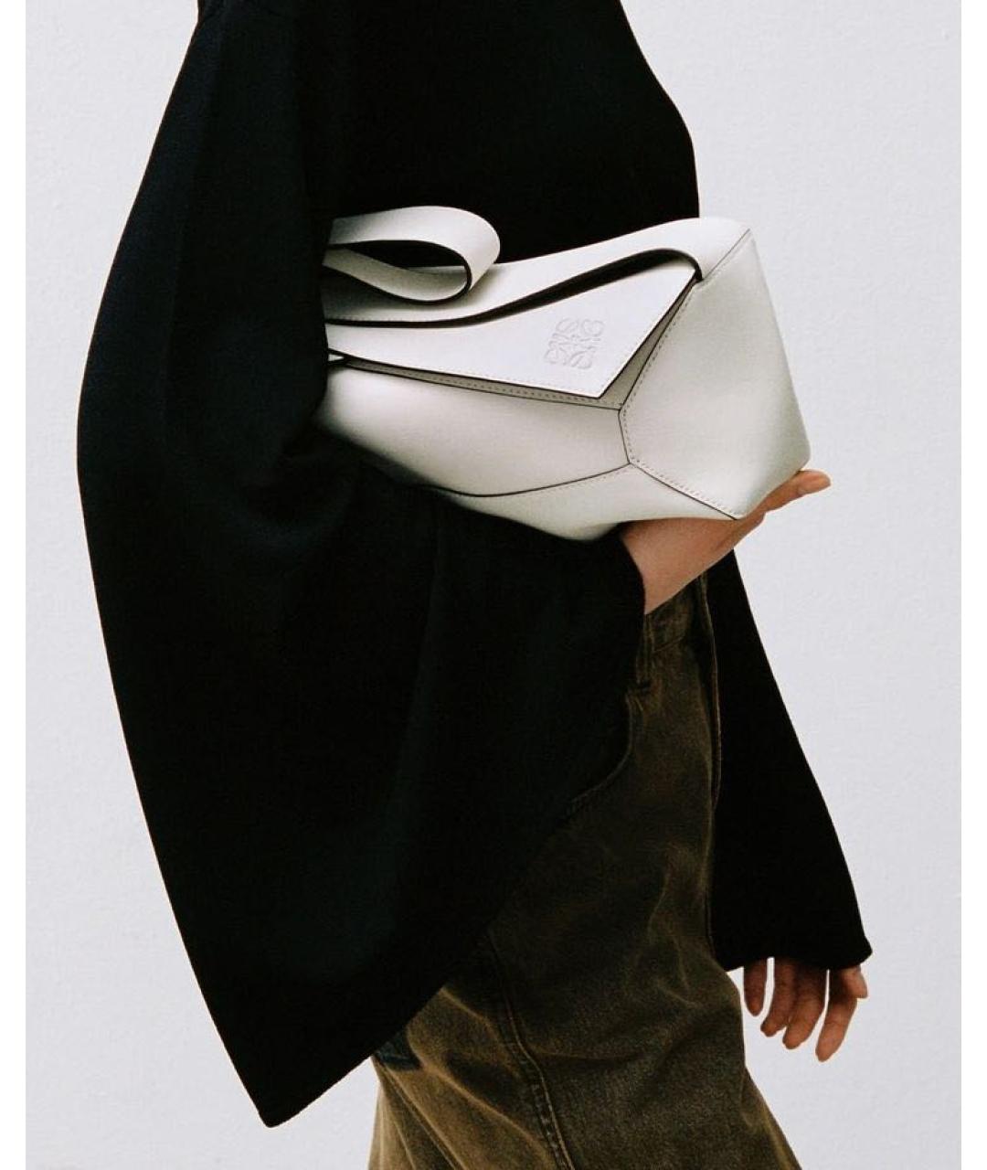 LOEWE Бежевая кожаная сумка через плечо, фото 8