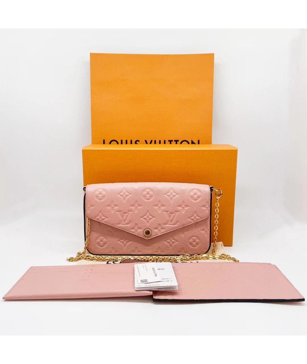 LOUIS VUITTON Розовая кожаная сумка через плечо, фото 2
