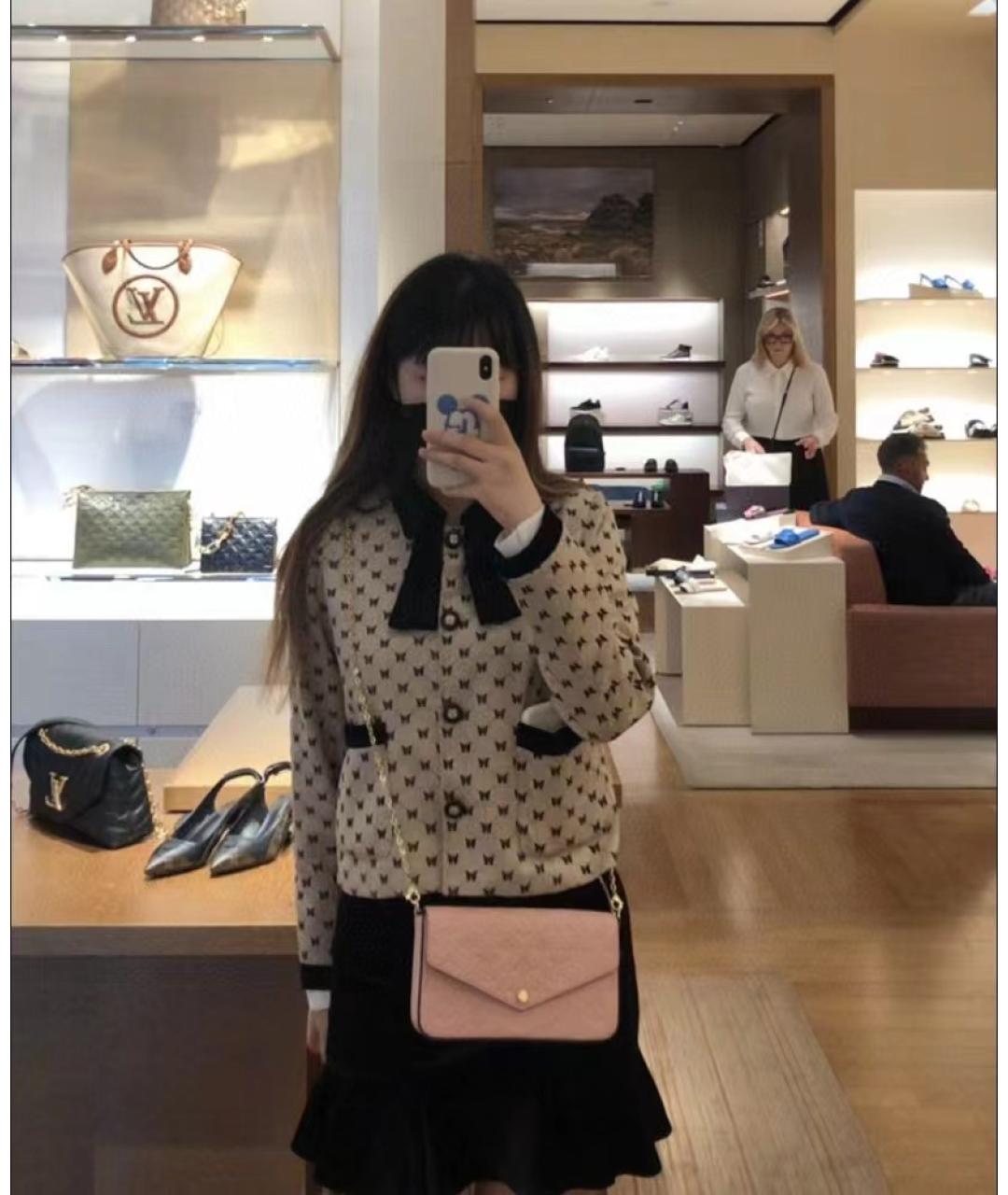 LOUIS VUITTON Розовая кожаная сумка через плечо, фото 7