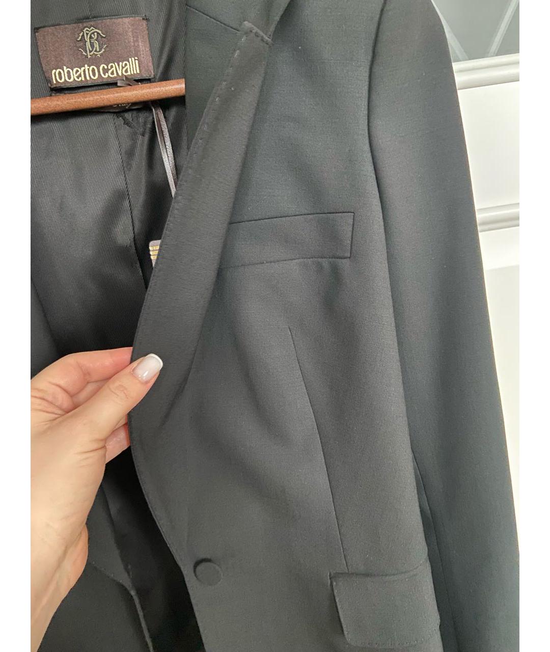 ROBERTO CAVALLI Черный шерстяной жакет/пиджак, фото 8
