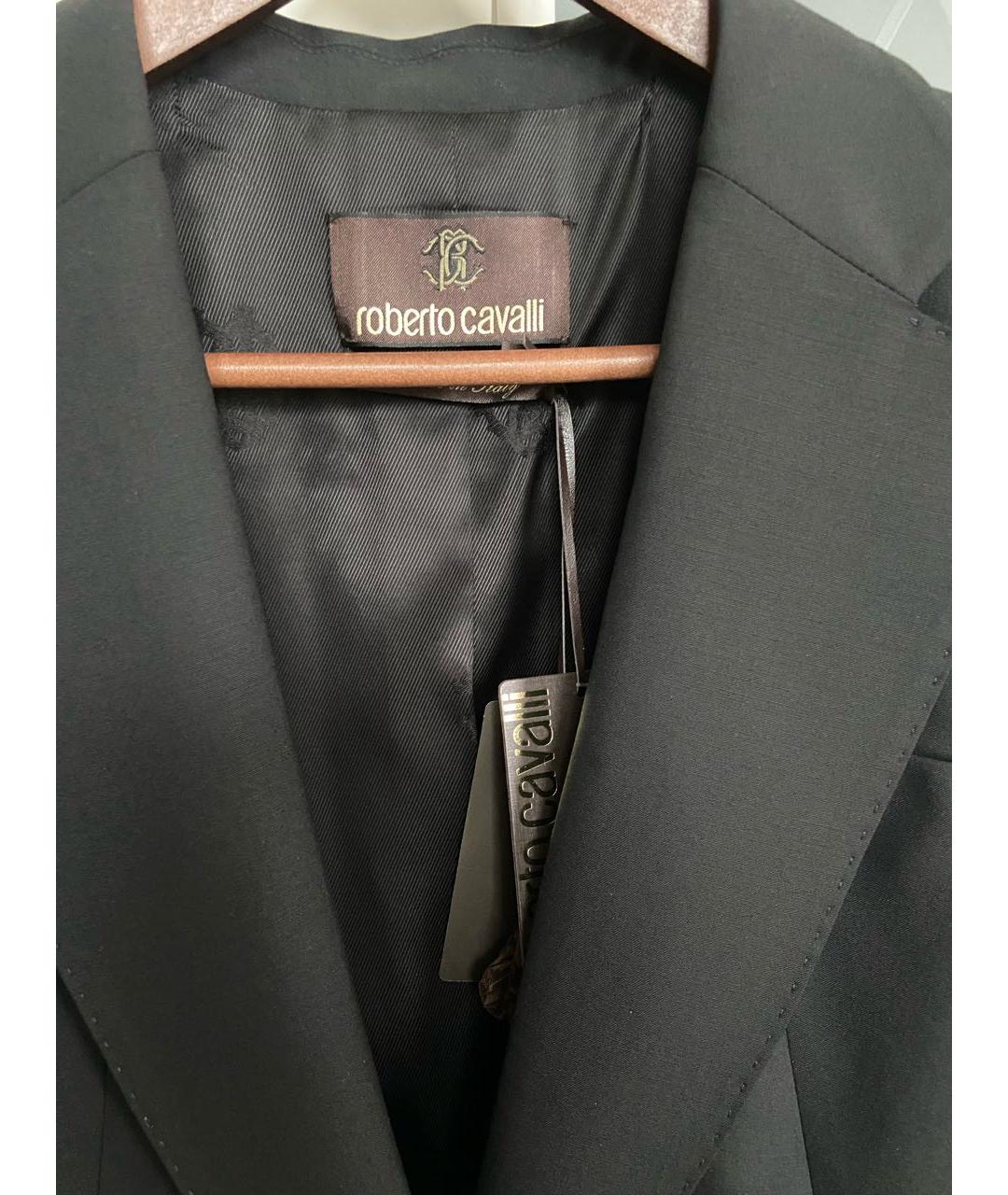 ROBERTO CAVALLI Черный шерстяной жакет/пиджак, фото 5