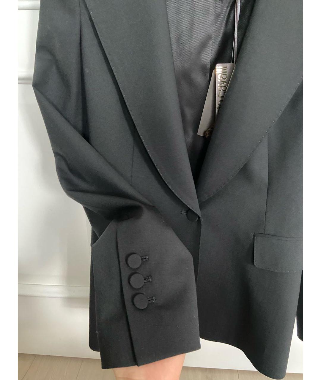 ROBERTO CAVALLI Черный шерстяной жакет/пиджак, фото 3