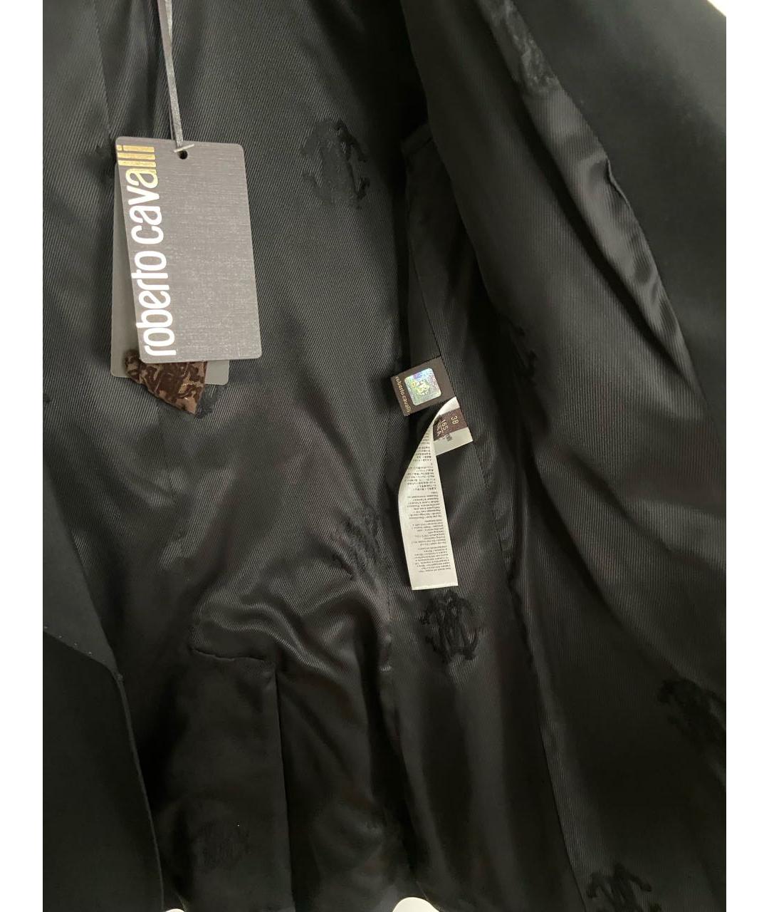 ROBERTO CAVALLI Черный шерстяной жакет/пиджак, фото 6