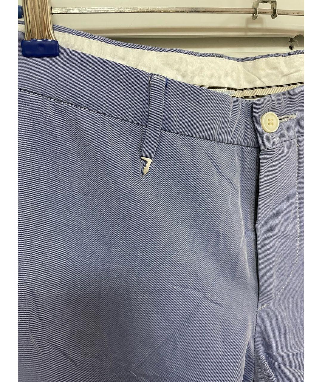 TRUSSARDI JEANS Голубые хлопковые классические брюки, фото 4
