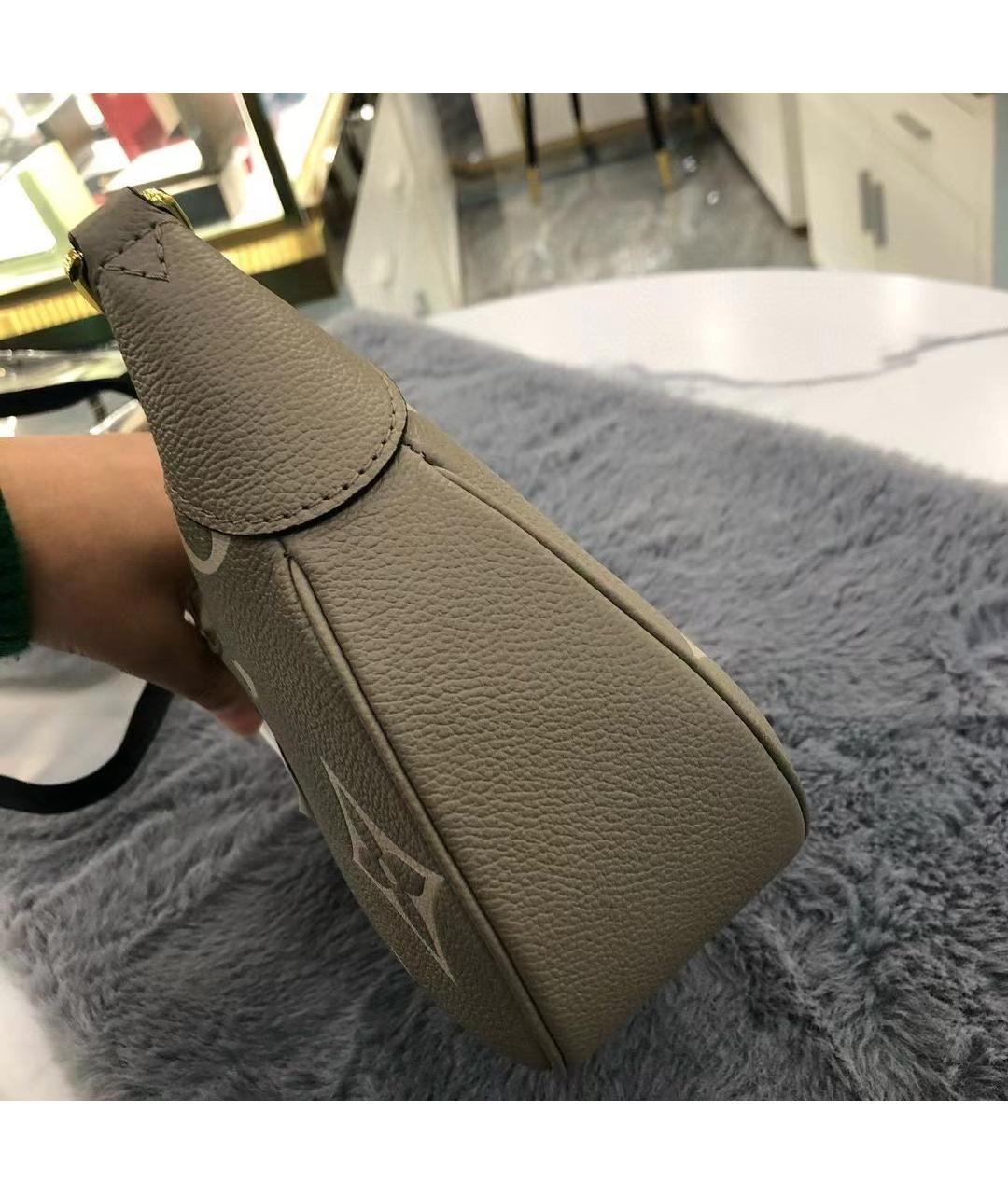 LOUIS VUITTON Серая кожаная сумка с короткими ручками, фото 2