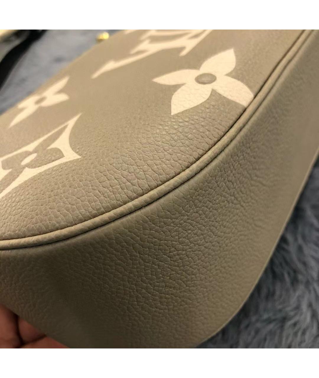LOUIS VUITTON Серая кожаная сумка с короткими ручками, фото 4