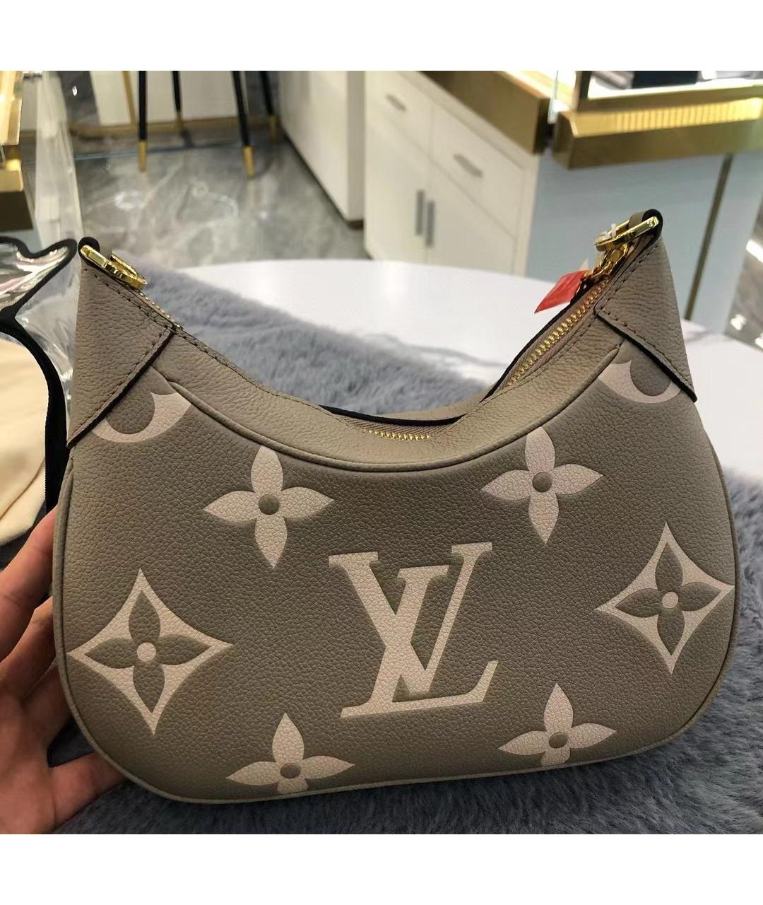 LOUIS VUITTON Серая кожаная сумка с короткими ручками, фото 6