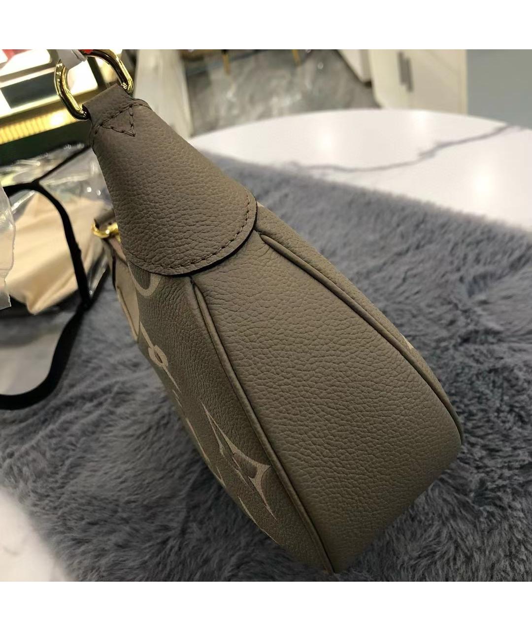 LOUIS VUITTON Серая кожаная сумка с короткими ручками, фото 3
