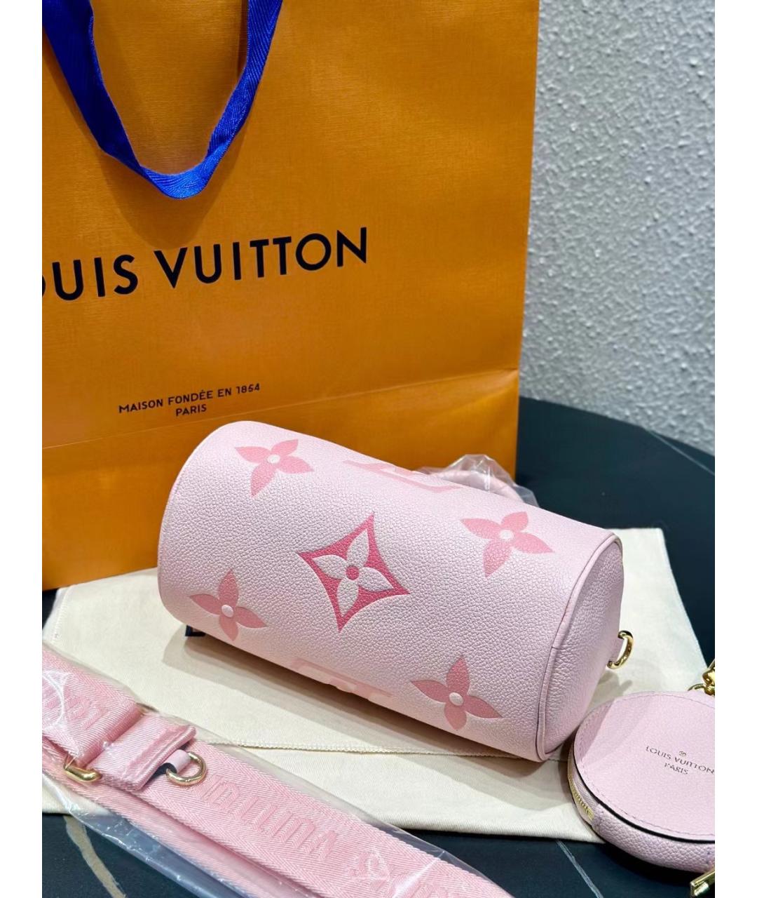 LOUIS VUITTON Розовая кожаная сумка с короткими ручками, фото 4