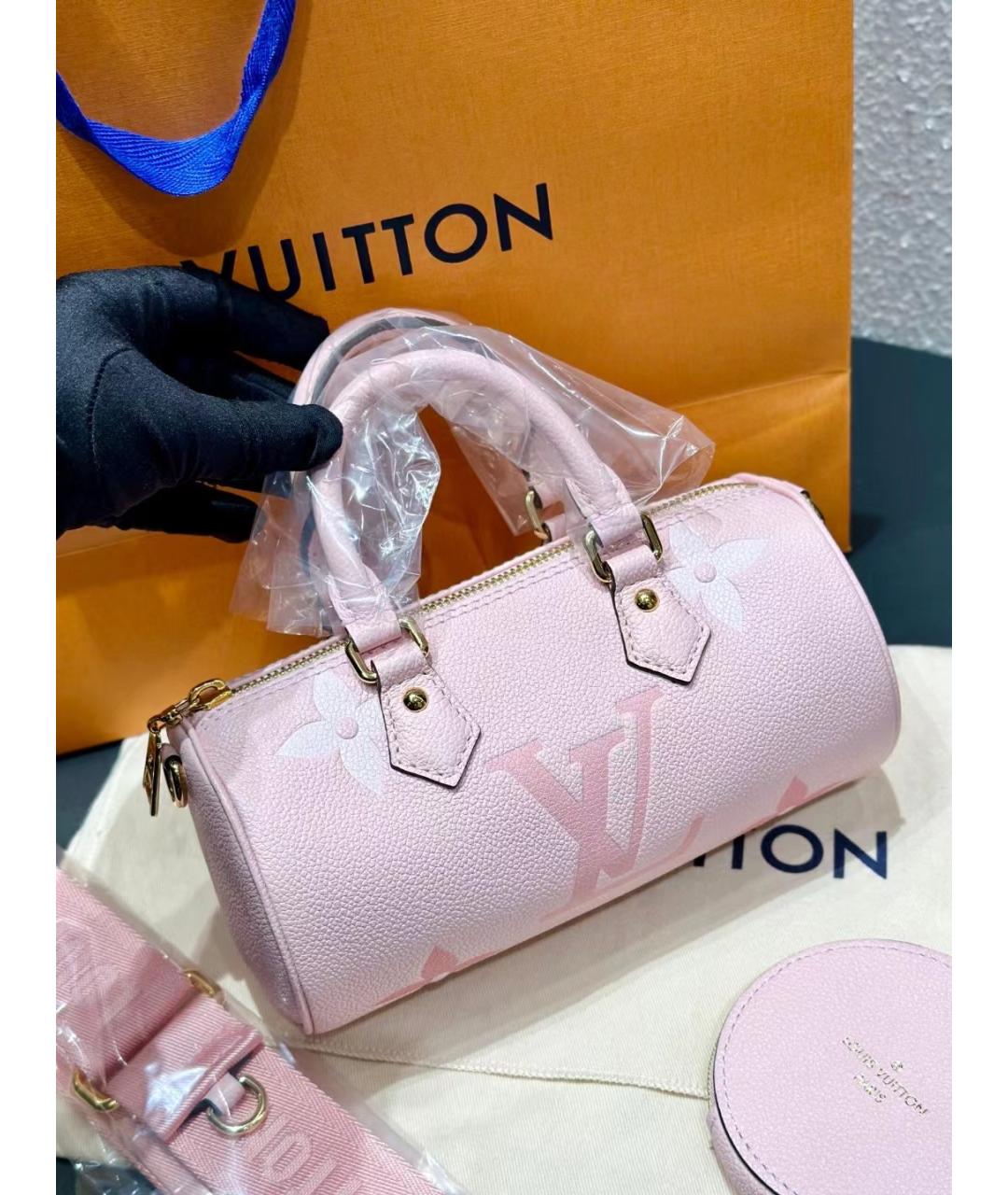 LOUIS VUITTON Розовая кожаная сумка с короткими ручками, фото 6