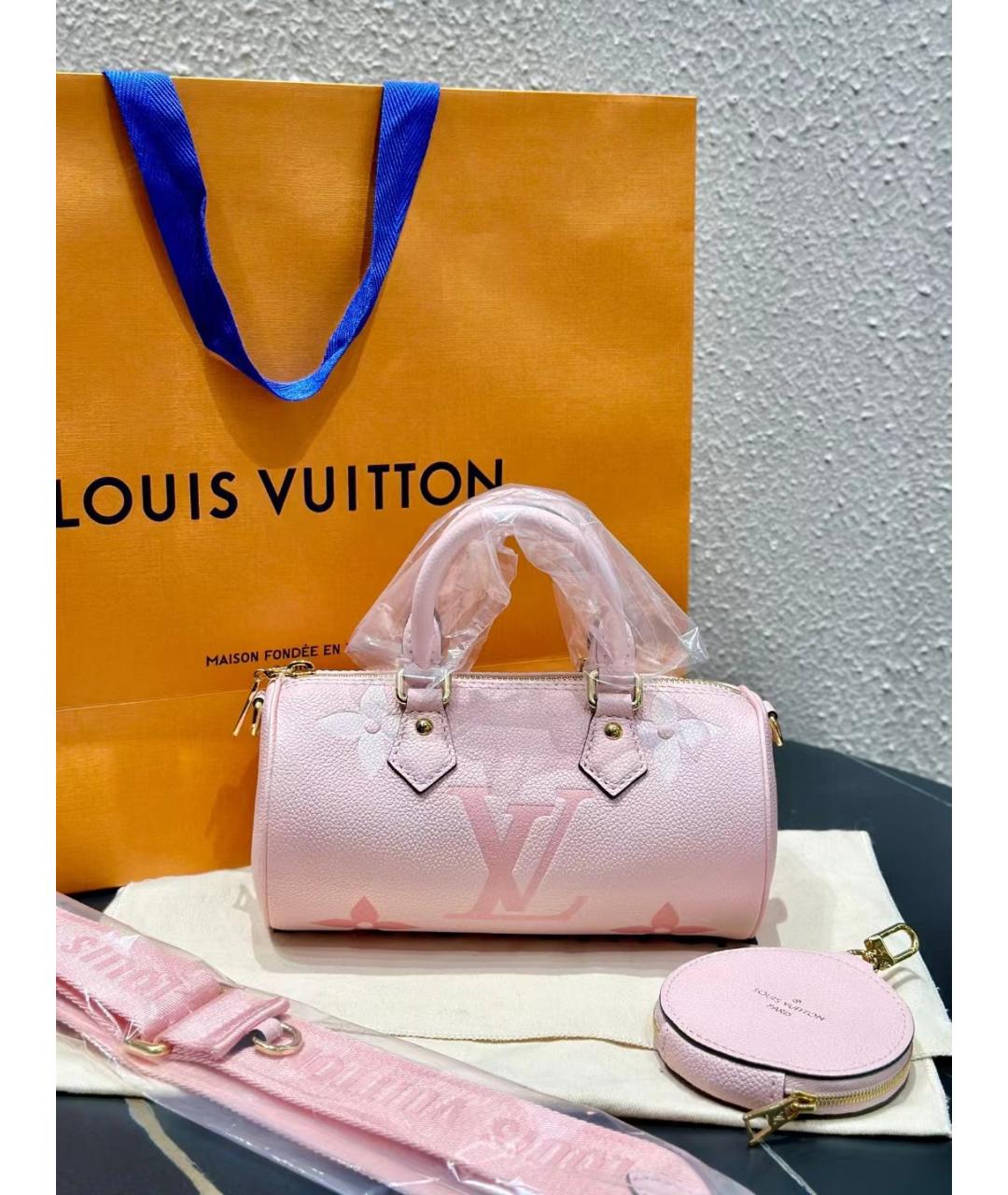 LOUIS VUITTON Розовая кожаная сумка с короткими ручками, фото 7