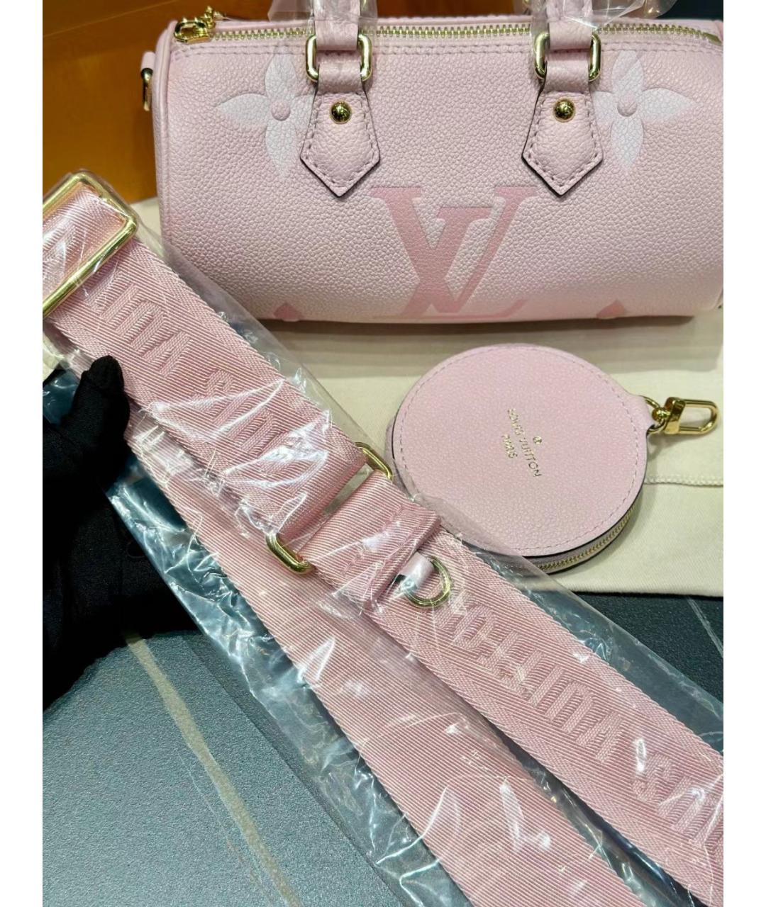 LOUIS VUITTON Розовая кожаная сумка с короткими ручками, фото 8