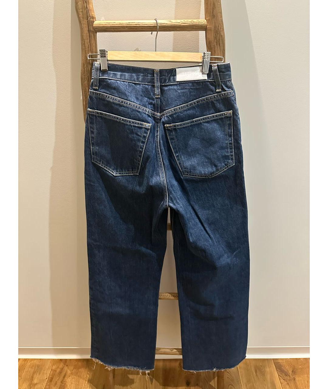 RE/DONE Синие хлопковые прямые джинсы, фото 2