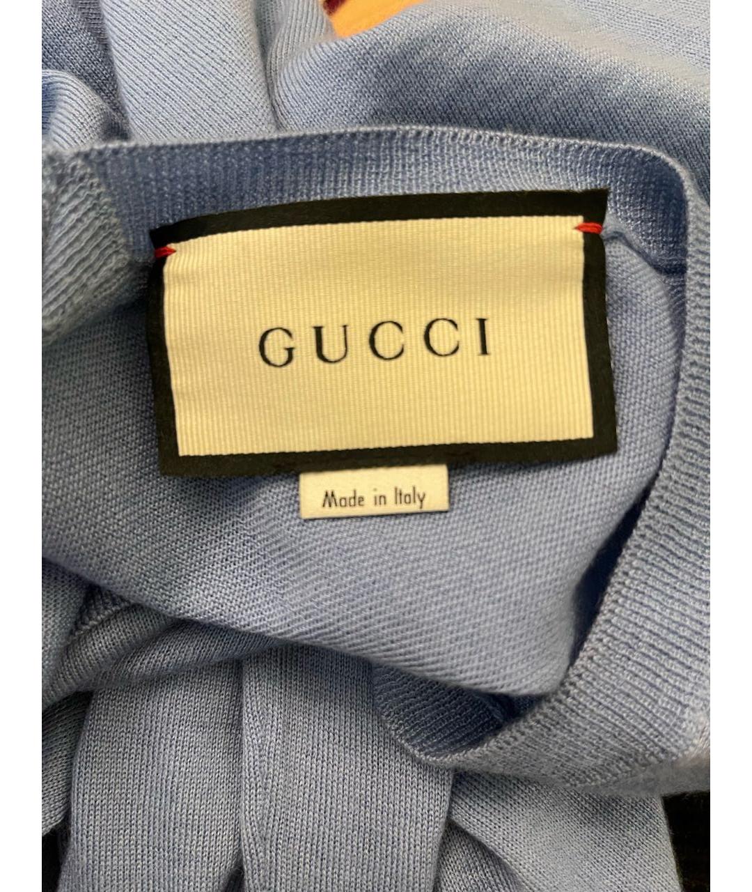 GUCCI Голубой кашемировый джемпер / свитер, фото 3