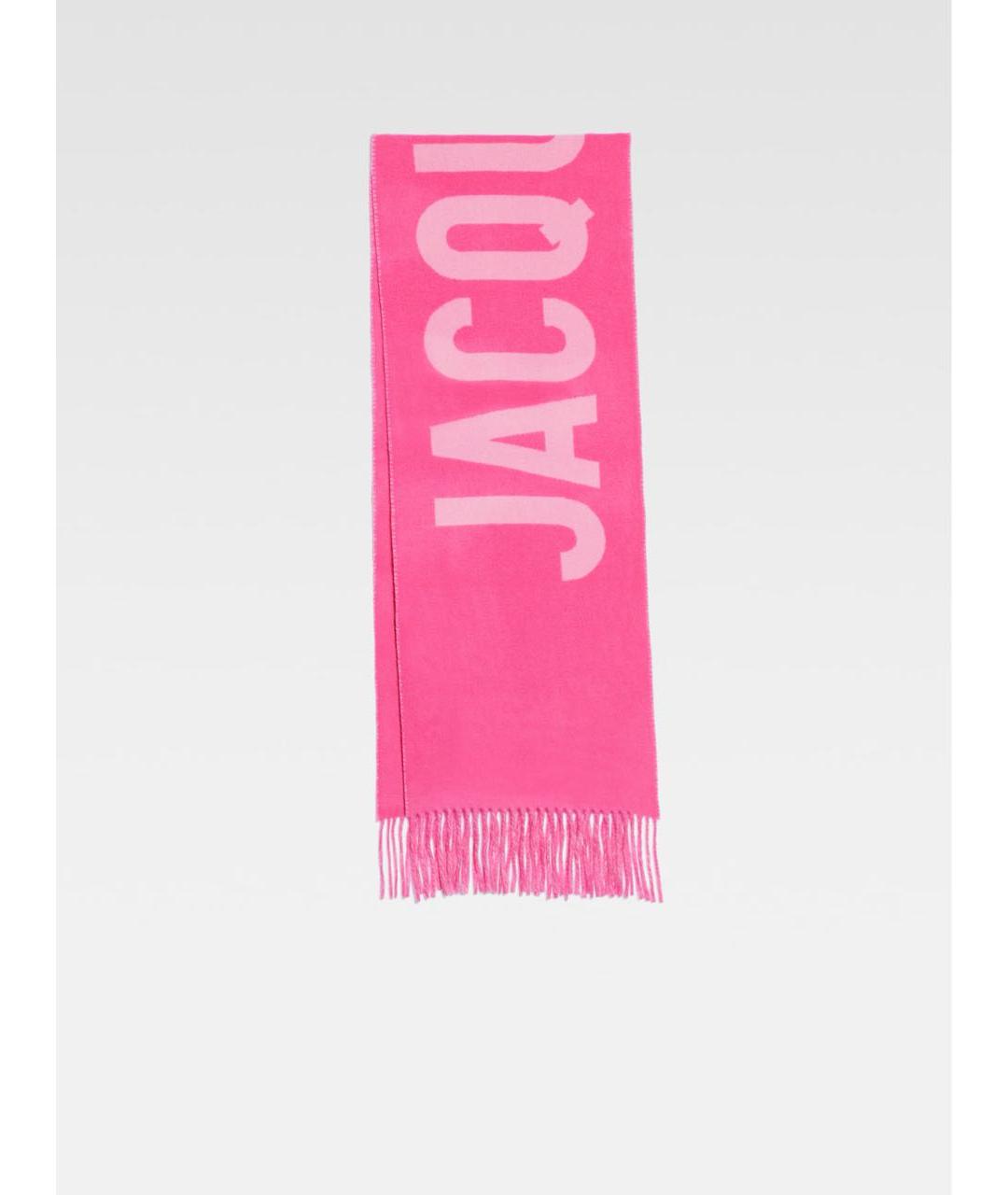 JACQUEMUS Розовый шерстяной шарф, фото 4