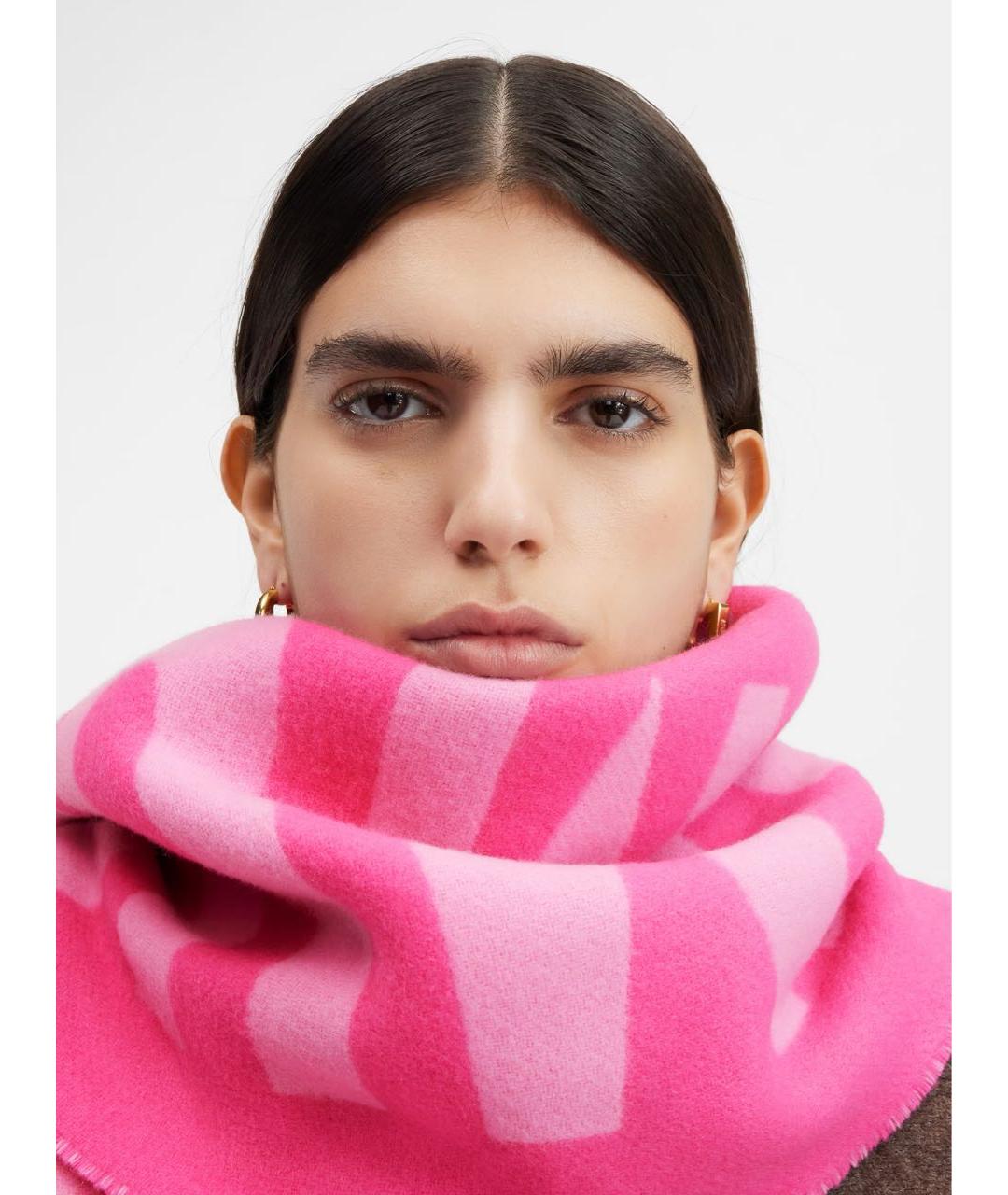 JACQUEMUS Розовый шерстяной шарф, фото 2