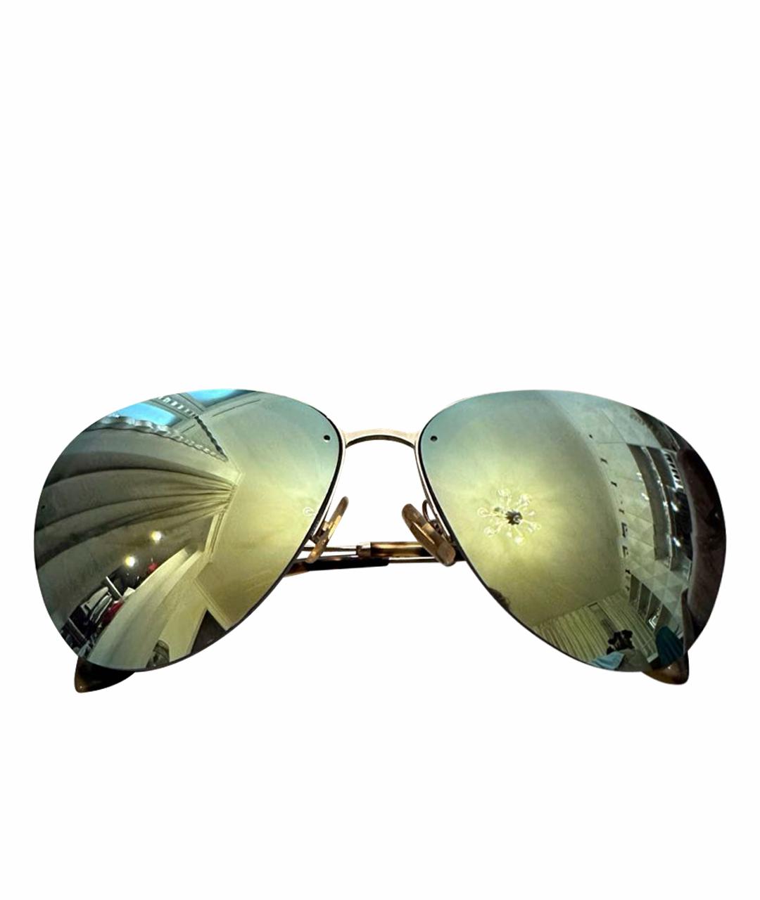 MIU MIU Зеленые металлические солнцезащитные очки, фото 1