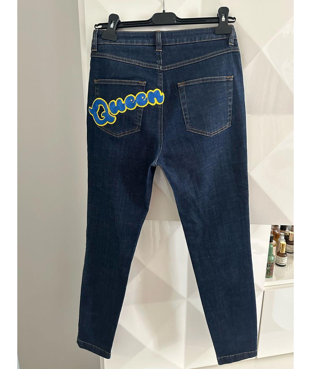 DOLCE&GABBANA Синие хлопковые джинсы слим, фото 2