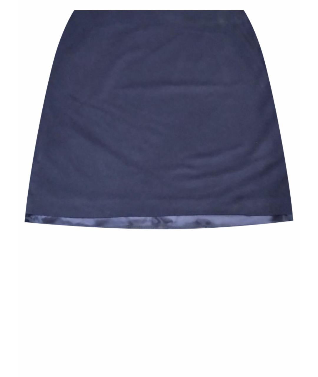 MARC CAIN Темно-синяя вискозная юбка мини, фото 1