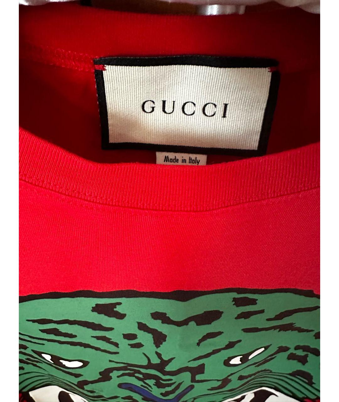 GUCCI Красная хлопковая футболка Princetown для женщин – купить