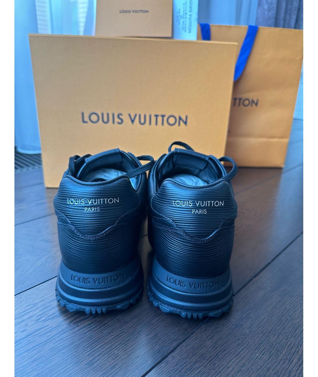 LOUIS VUITTON PRE-OWNED Черные кожаные высокие кроссовки / кеды, фото 4