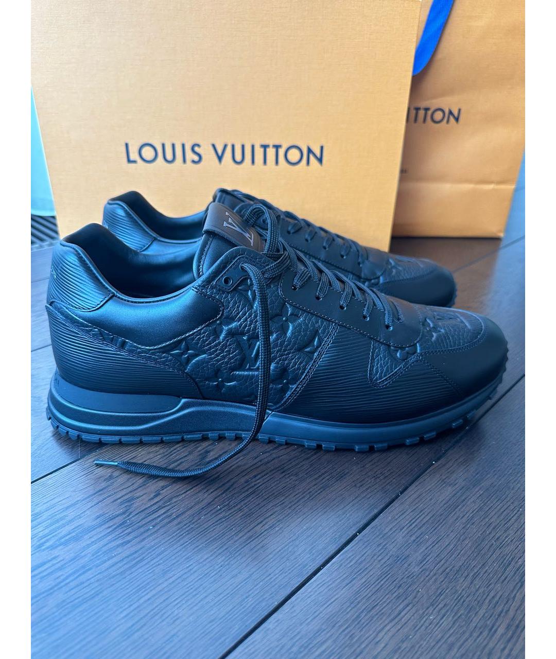 LOUIS VUITTON PRE-OWNED Черные кожаные высокие кроссовки / кеды, фото 9