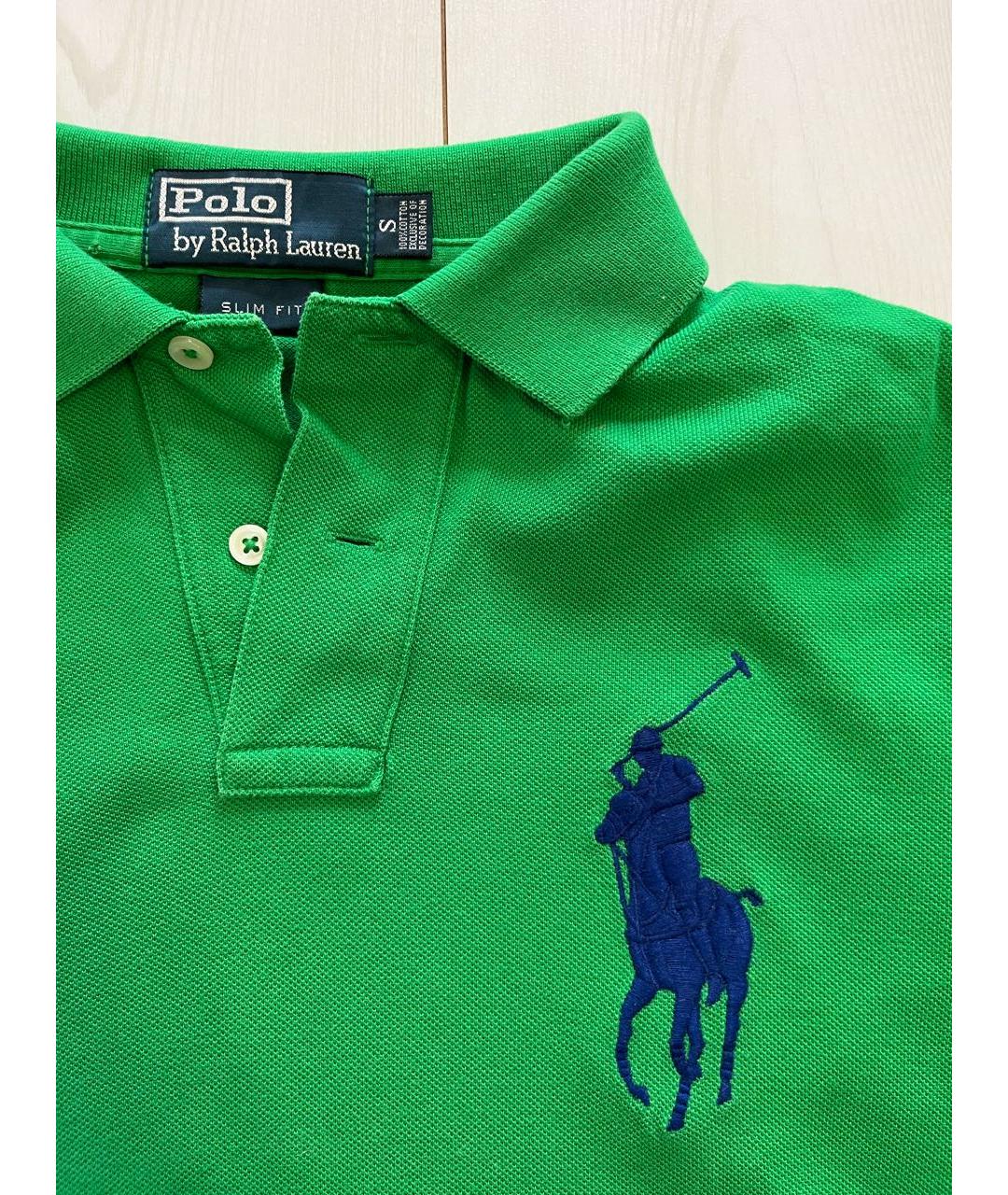 POLO RALPH LAUREN Зеленая хлопковая футболка, фото 3