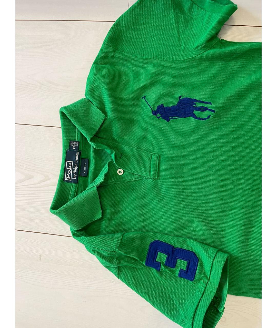 POLO RALPH LAUREN Зеленая хлопковая футболка, фото 4
