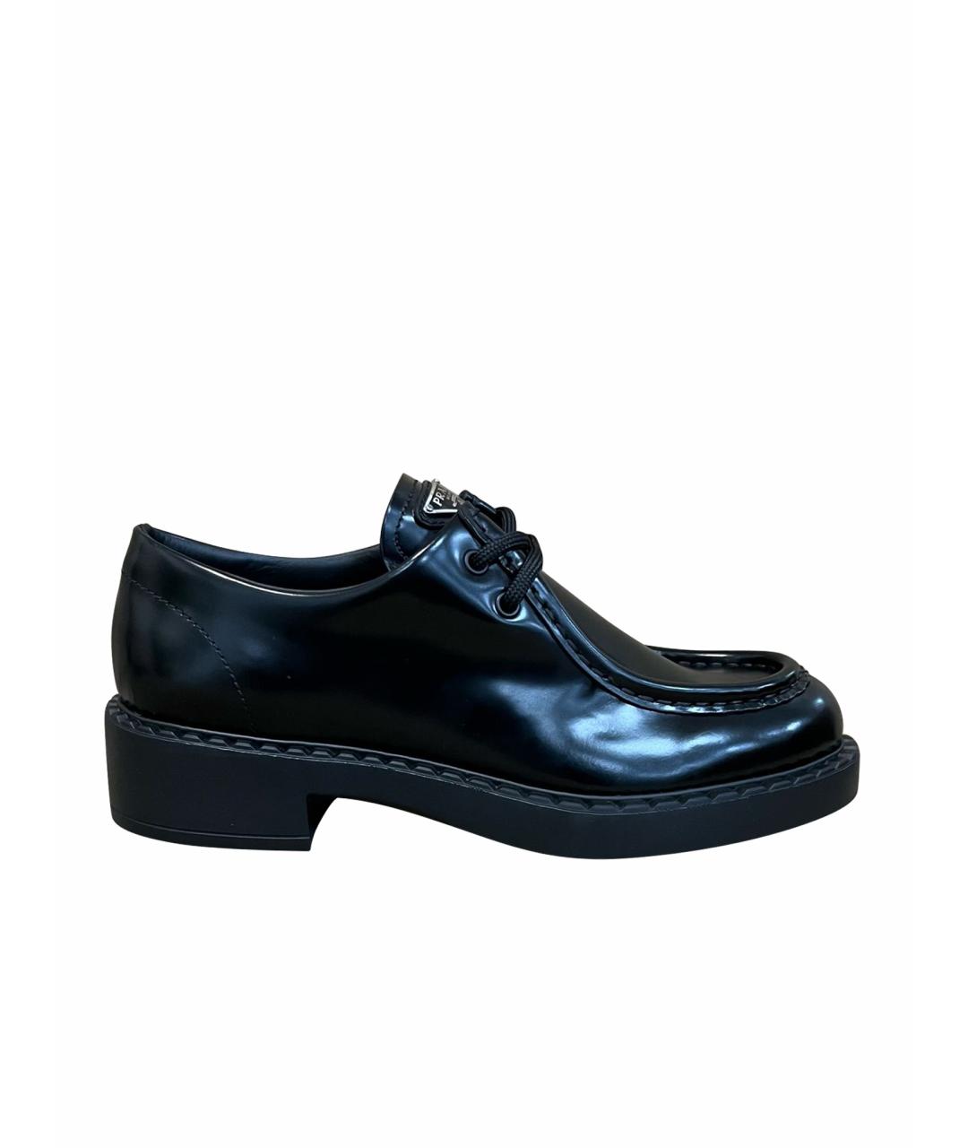 PRADA Черные кожаные лоферы, фото 1