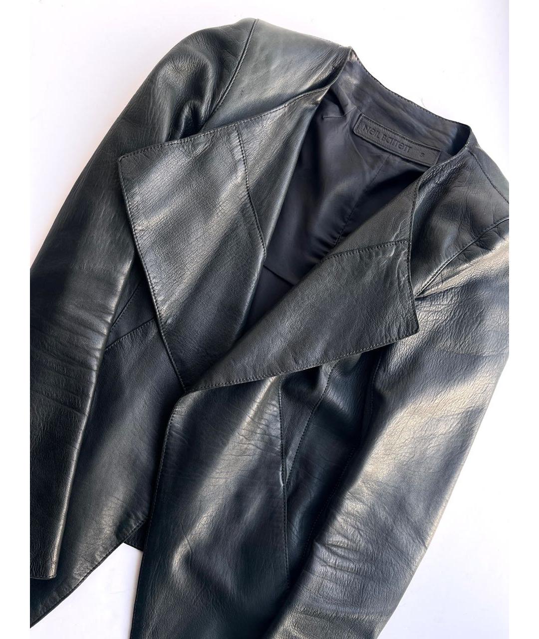 NEIL BARRETT Черная кожаная куртка, фото 3