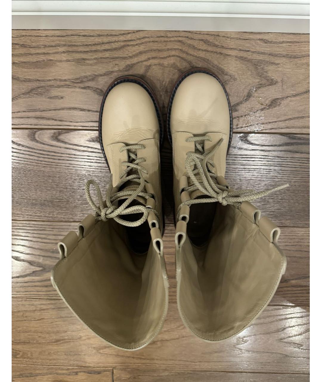 CHRISTIAN DIOR Бежевые кожаные полусапоги, фото 3