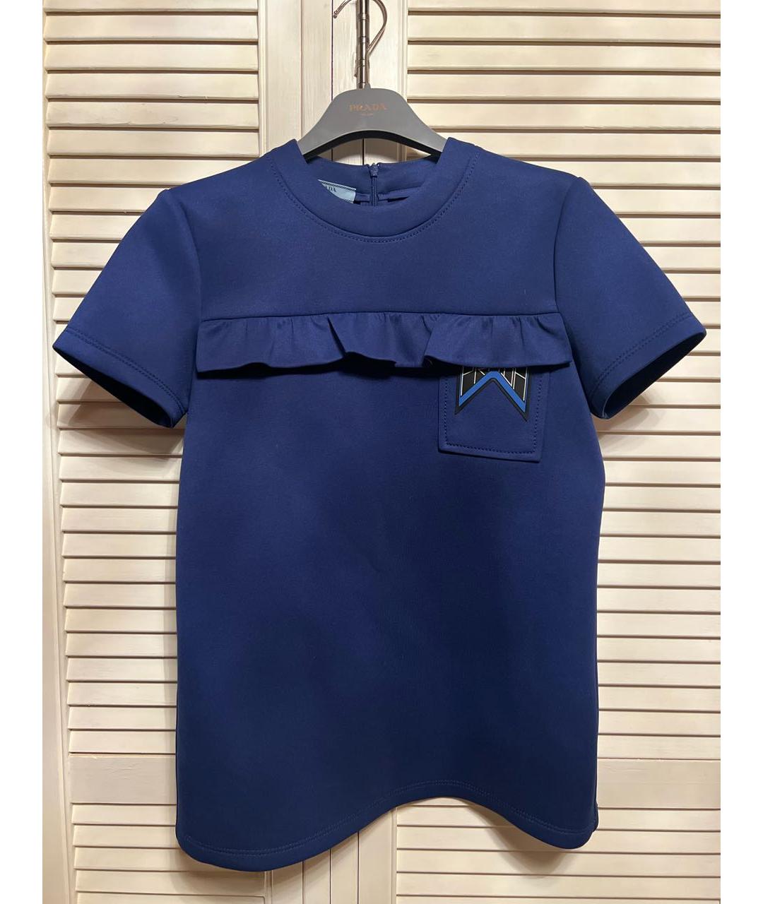 PRADA Синяя полиуретановая блузы, фото 5