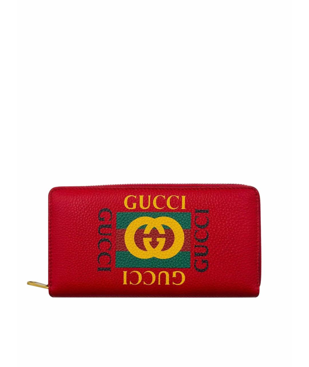 GUCCI Красный кожаный кошелек, фото 1