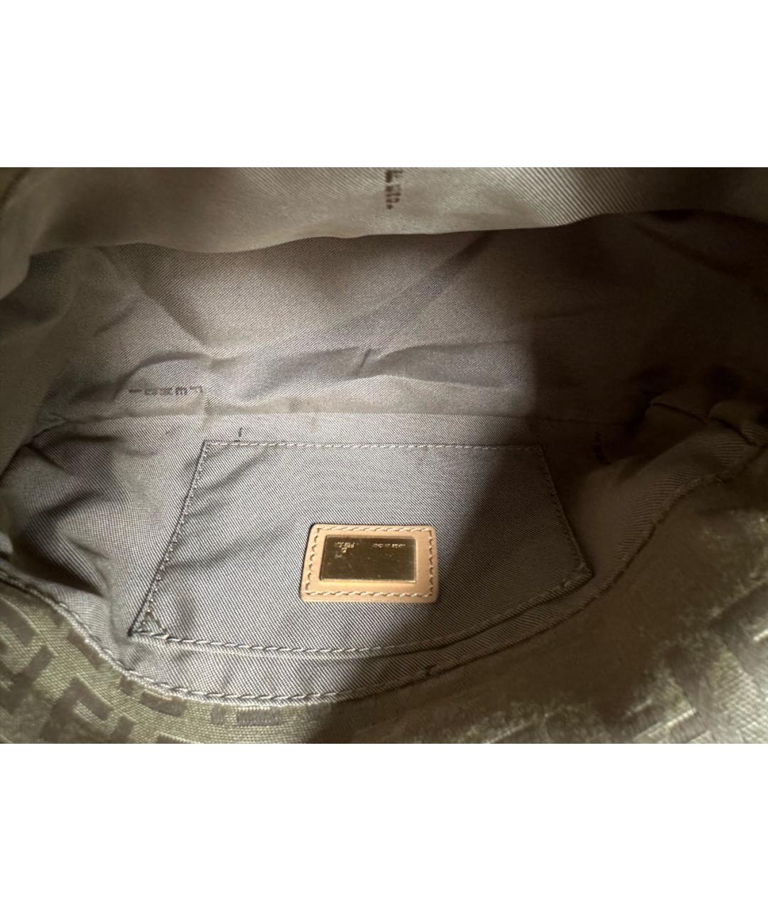 FENDI Бежевая тканевая сумка через плечо, фото 4