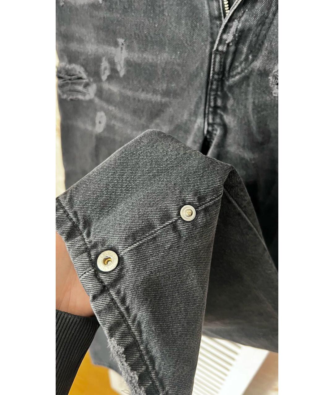 PINKO Антрацитовые хлопковые прямые джинсы, фото 4