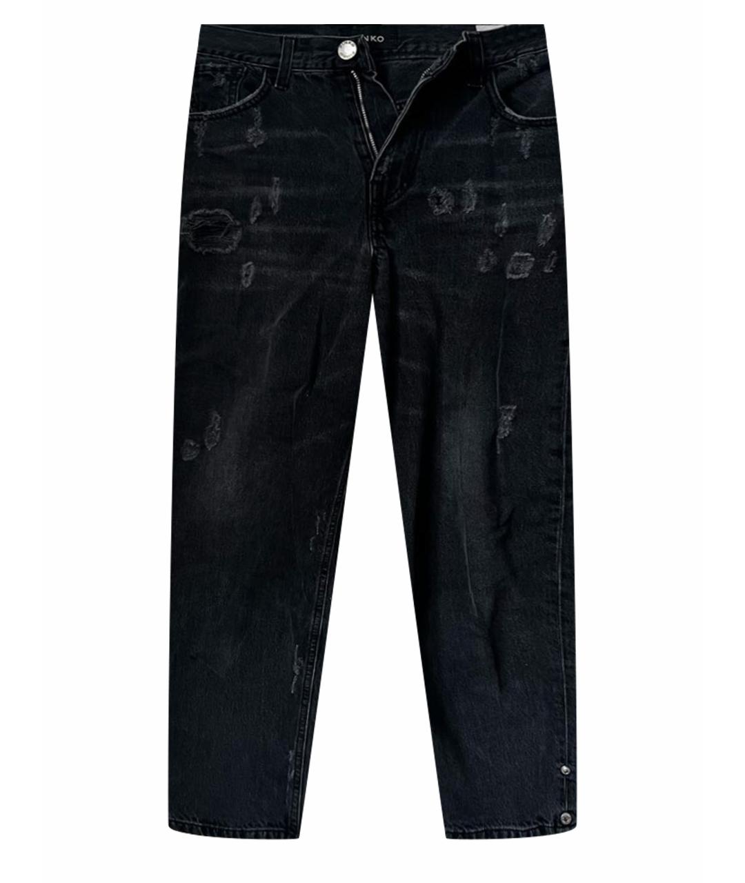 PINKO Антрацитовые хлопковые прямые джинсы, фото 1