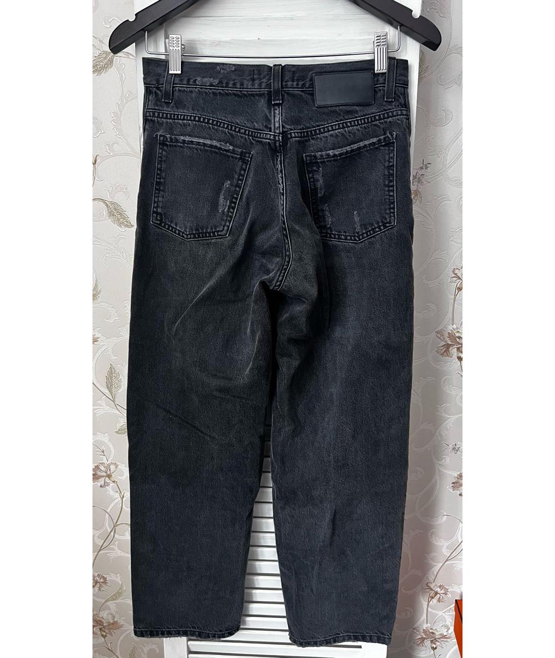 PINKO Антрацитовые хлопковые прямые джинсы, фото 2
