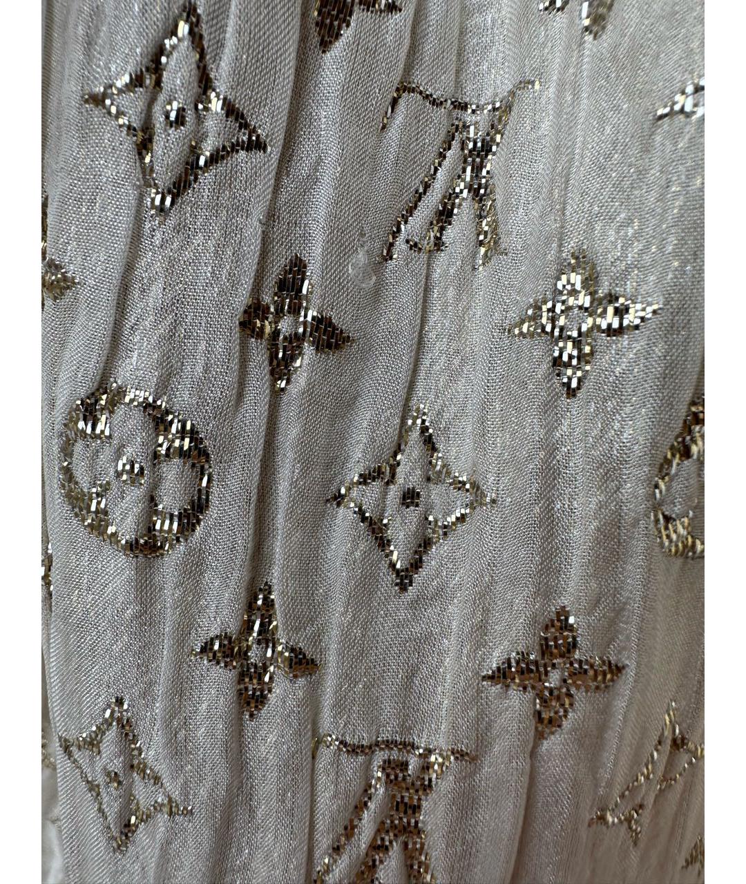 LOUIS VUITTON PRE-OWNED Бежевый шелковый платок, фото 2