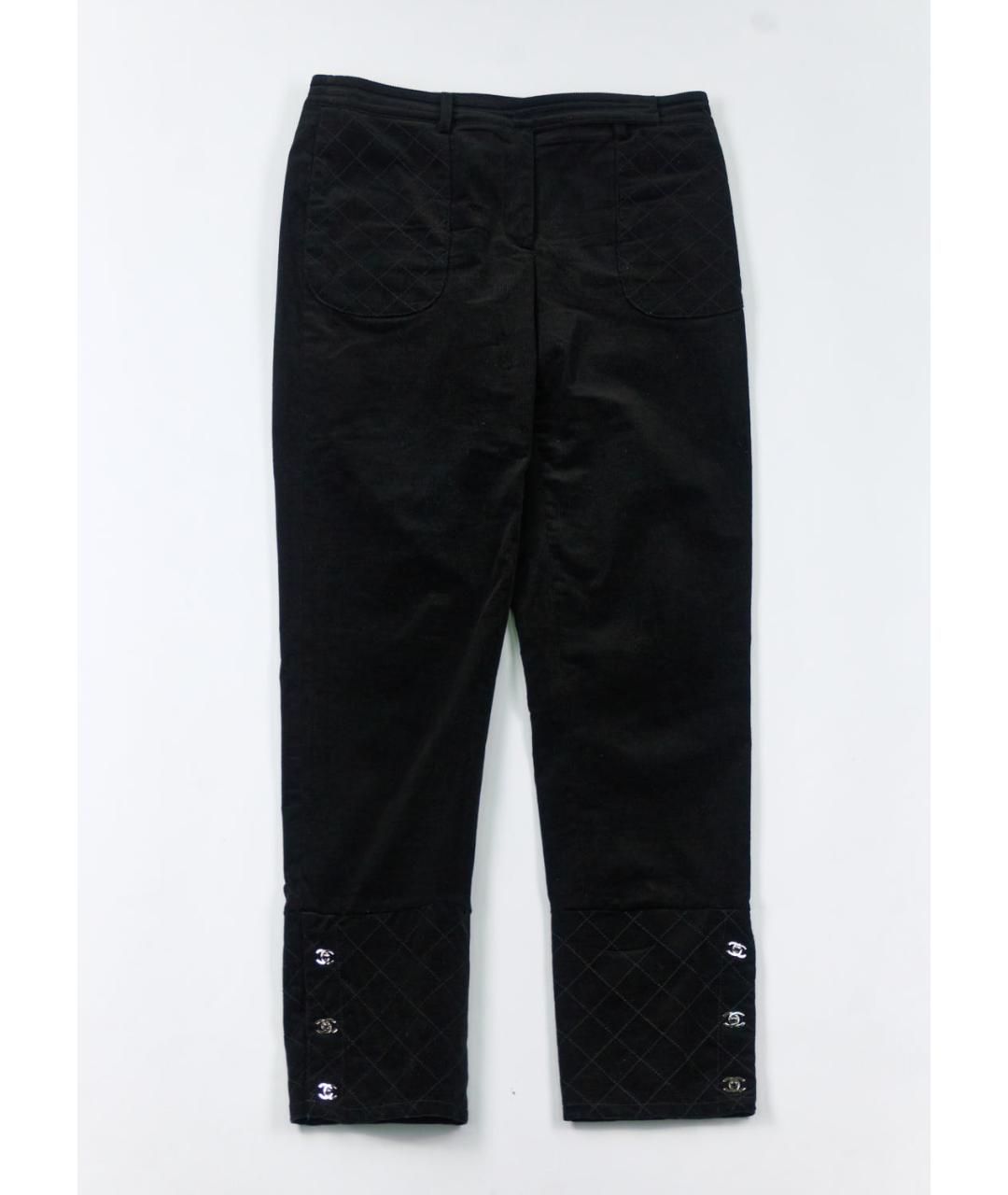 CHANEL Черные хлопковые прямые брюки, фото 5