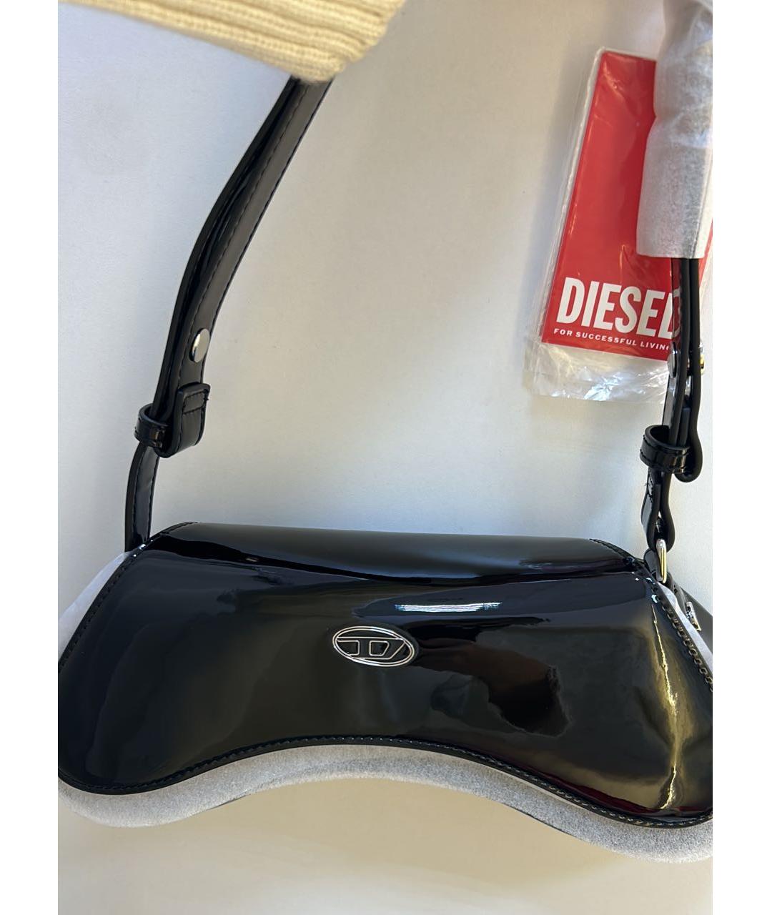 DIESEL Черная сумка с короткими ручками из искусственной кожи, фото 2