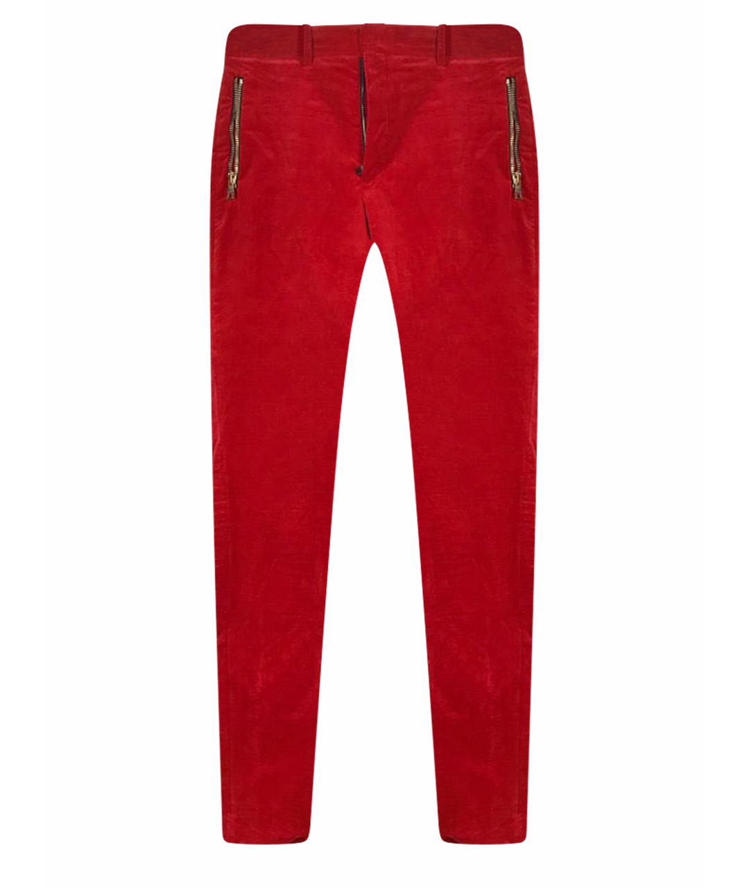 BALMAIN Красные бархатные брюки чинос, фото 1