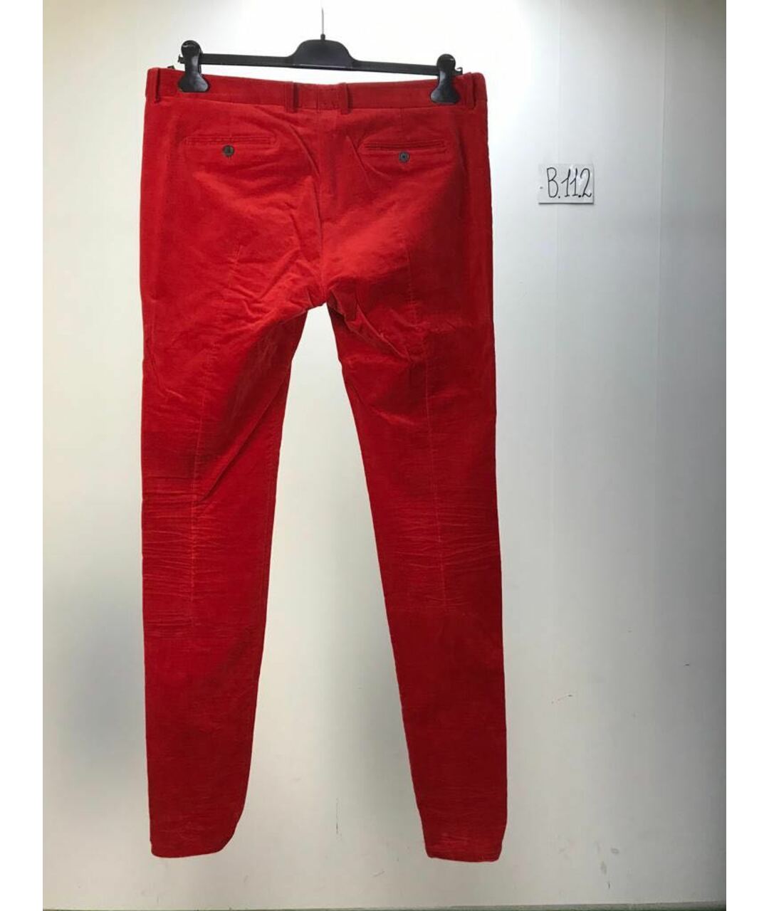 BALMAIN Красные бархатные брюки чинос, фото 2