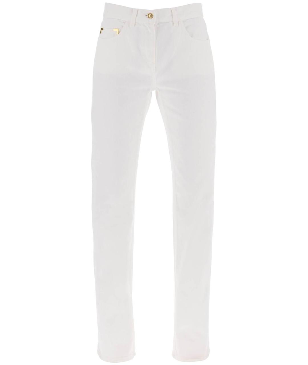 PALM ANGELS Белые хлопковые прямые джинсы, фото 1