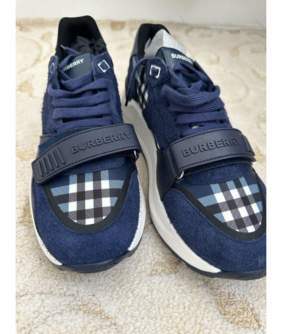 BURBERRY Темно-синие низкие кроссовки / кеды, фото 5