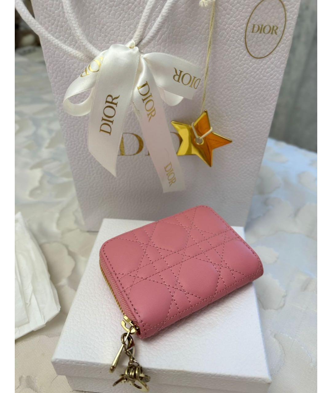 CHRISTIAN DIOR Розовый кожаный кошелек, фото 5