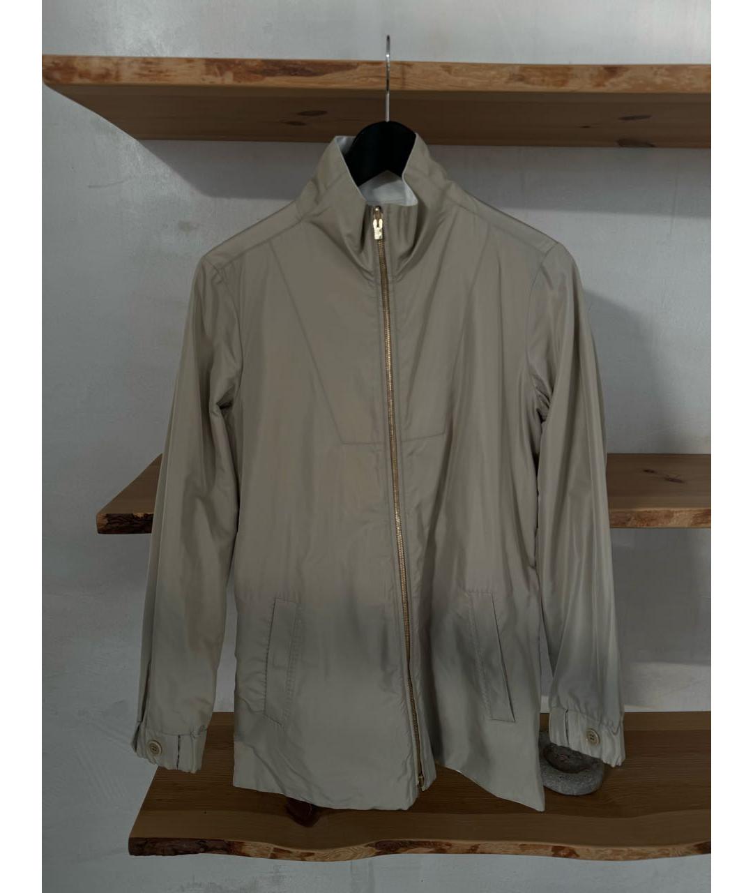 LORO PIANA Бежевая полиэстеровая куртка, фото 2